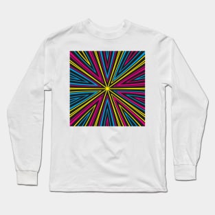 Barcode Sunburst Square (CMYK) Long Sleeve T-Shirt